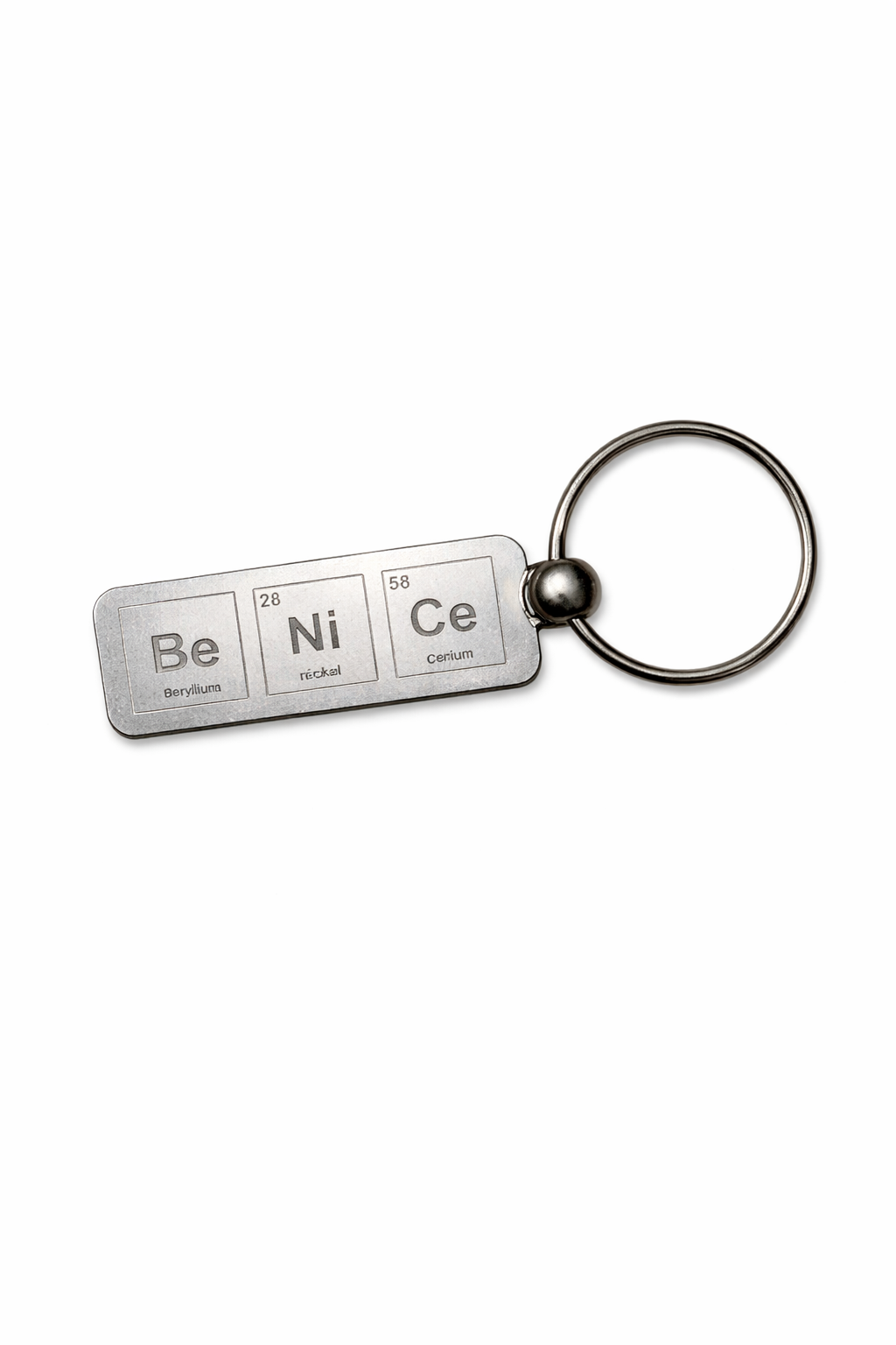 “Be Nice” Chemistry Keychain (Periodic Table Design